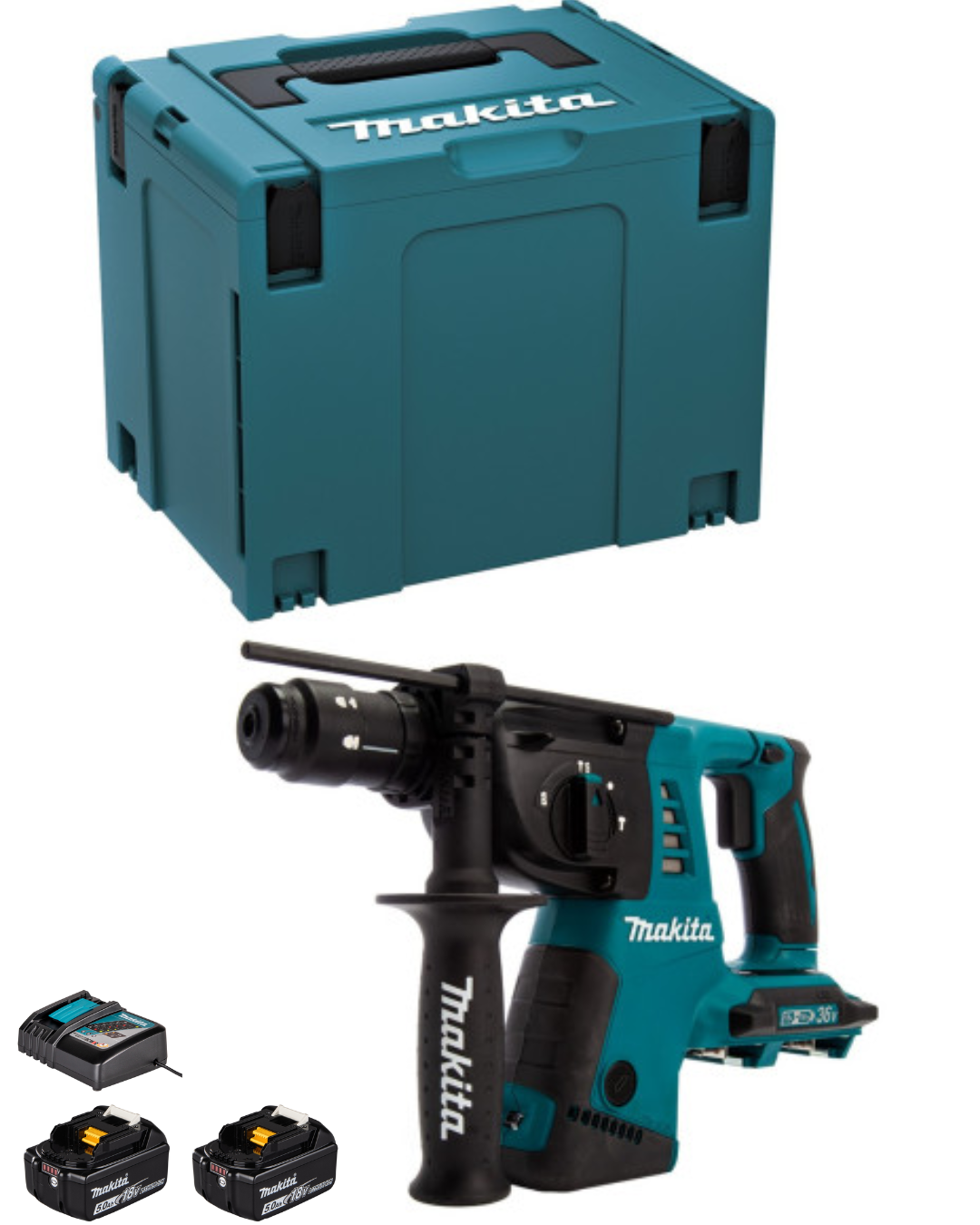 Makita DHR264RTJ Akku-Kombihammer, 2x Akku BL 1850 und Ladegerät DC18RC